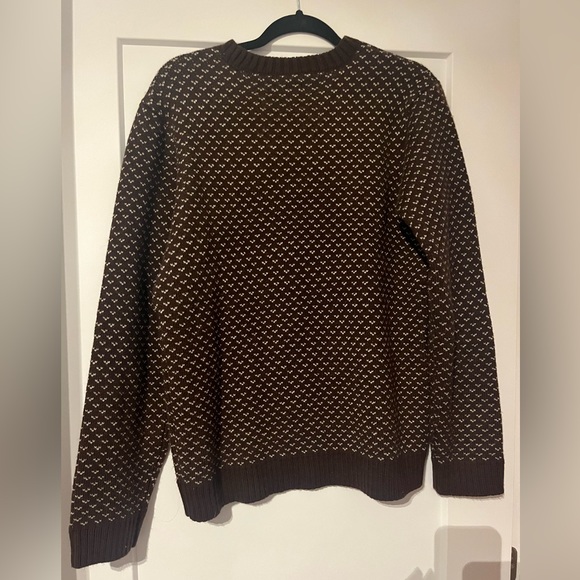 Frank & Oak Men Brown Pattern Long Sleeve Sweater Size Medium - Picture 8 of 8